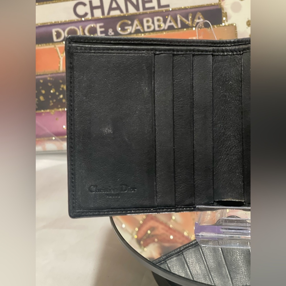Christian Dior EUC Vntg Ballet Corset Bifold Black Leather Compact Wallet (W138) - Picture 3 of 13